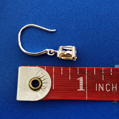 Designer Sterling Silver Citrine November Anniversary Occasion Dangle Earrings