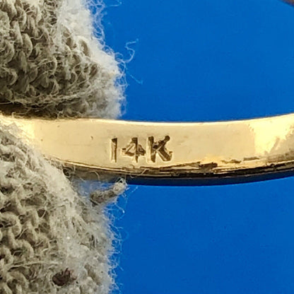 Vintage 14K Yellow Gold Diamond Flower Cluster Ribbon Style Cocktail Ring