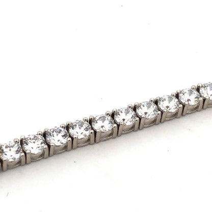 Designer DK 925 Sterling Silver Round Cubic Zirconia Statement Tennis Bracelet
