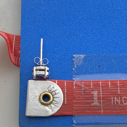 Designer FAS 925 Sterling Silver Oval Tanzanite Solitaire Stud Earrings