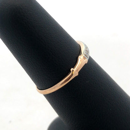 Estate 14K Yellow Gold Round Diamond Stackable Anniversary Band Ring