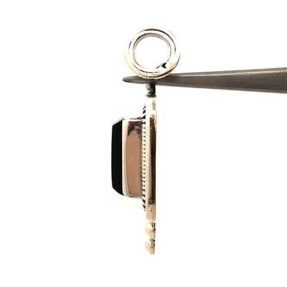 Taxco Mexico 950 Silver TN-30 Square Black Onyx Statement Pendant