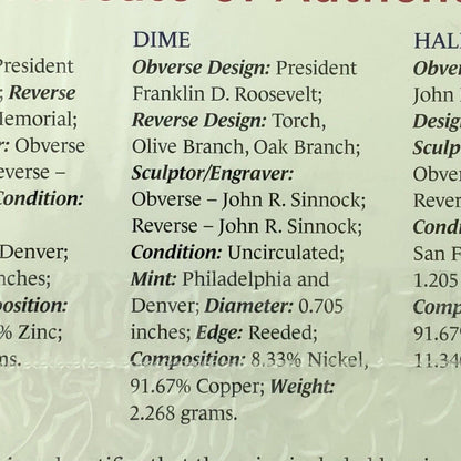 2005 Collecting America's Coins Beginner Basics Set Sealed Three Coin BU Set