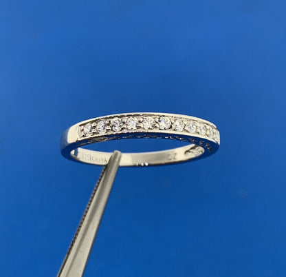 Sterling Silver 925 Designer Channel Set CZ Design Stackable Bridal Band Ring