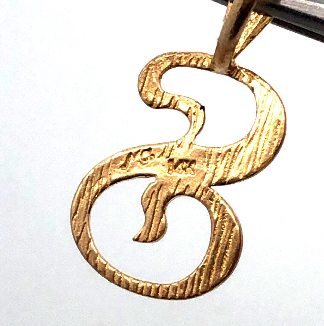 Designer Michael Anthony Ma 14K Yellow Gold Letter Script Initial S Pendant