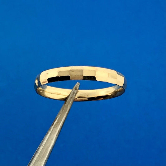 Designer Atasay Kuyumculuk AK Turkey 14K Yellow Gold Hammered Wedding Band Ring