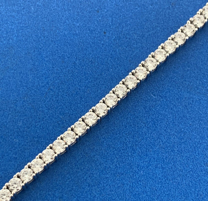 Designer SW 925 Sterling Silver Round Cubic Zirconia Statement Tennis Bracelet