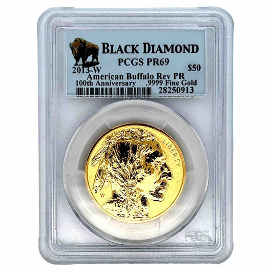 2013-W BUFFALO $50 PCGS PR69 $50 GOLD BUFFALO REVERSE PROOF BLACK DIAMOND