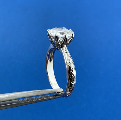 Designer TACORI 925 Sterling Silver Princess Asscher Cubic Zirconia Ring