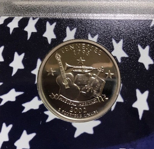 2002 S United States Mint Proof State Quarters 5 Coin Clad Set w/ Box/COA