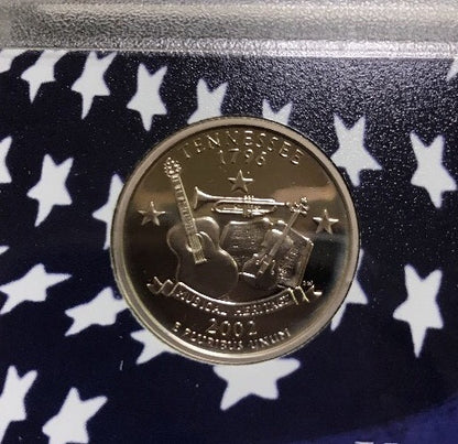 2002 S United States Mint Proof State Quarters 5 Coin Clad Set w/ Box/COA