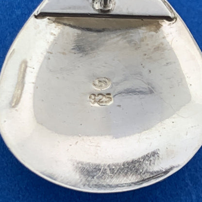 Native American Hallmarked Sterling Silver Red Carnelian Pear Statement Earrings