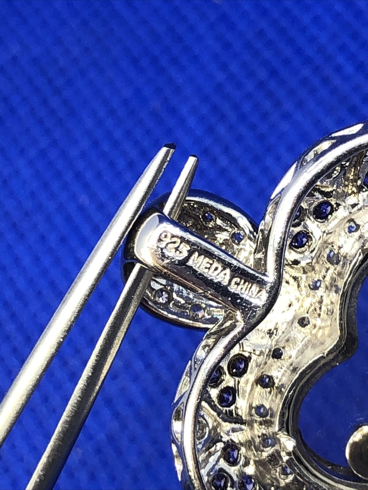 Meda White and Pink Tourmaline 925 Sterling Silver Heart Floater Pendant