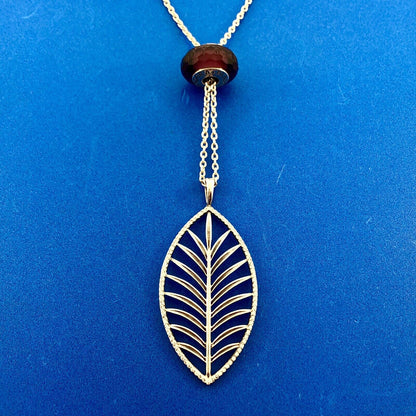 PANDORA 925 Sterling Silver CZ Light As A Feather Necklace w/Murano Glass Charm