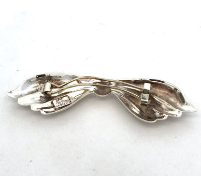 925 Sterling Silver Vintage Taxco TG-89 Mexico Bow Tie Hair Clasp Pin