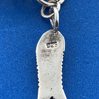 Estate 925 Sterling Silver Twelve Fish Religious Icon Statement Toggle Bracelet