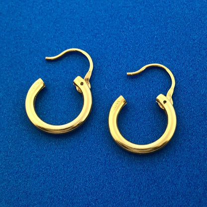 Designer 14K Yellow Gold Polished Huggie Huggy Hoop Earrings