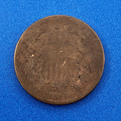 1866 P Bronze Two-Cent Piece Three Coin Mixed Date Union Shield Philadelphia Lot