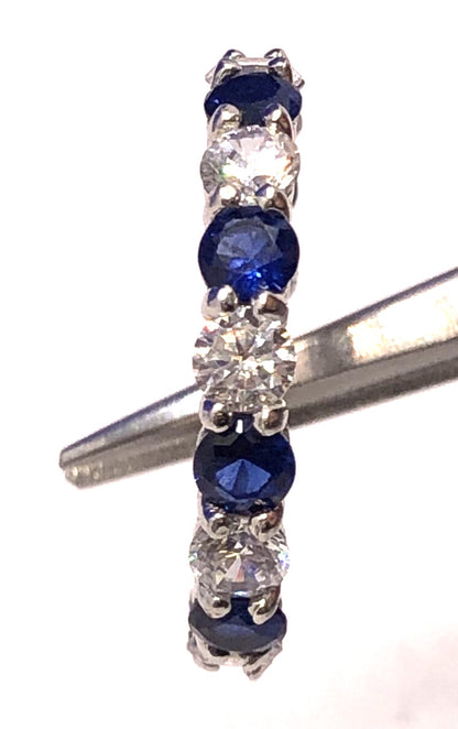 Designer Kiera 925 Sterling Silver White Blue Cubic Zirconia Eternity Band Ring