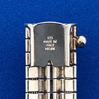 Designer Milor Italy 925 Sterling Silver Textured Snake Flex Band Bracelet