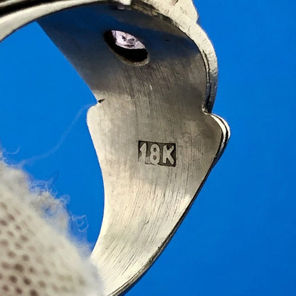 Designer 18K Yellow Gold 925 Sterling Silver Estruscan Style Cocktail Ring