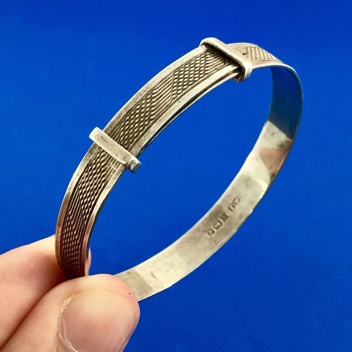 Retro Great Britain 925 Sterling Silver Expandable Adjustable Childs Bracelet