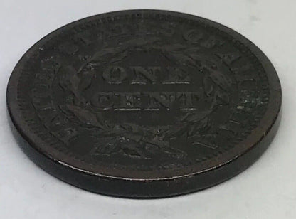 1846 Braided Hair Large Cent Small Date Early American Copper Coinage Brown
