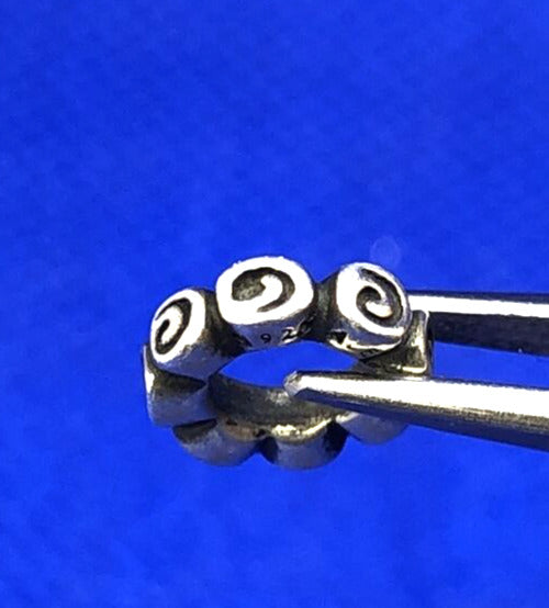 Retired PANDORA ALE 925 Sterling Silver Rose Swirl Spacer Charm #790176