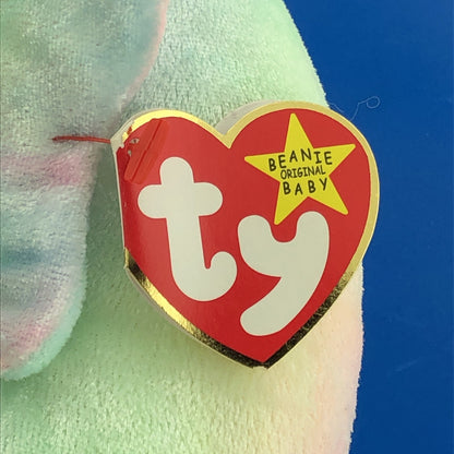 1999 TY Beanie Baby Neon The Seahorse DOB 04-18-1999 Rare Tag Error Mint - 4239