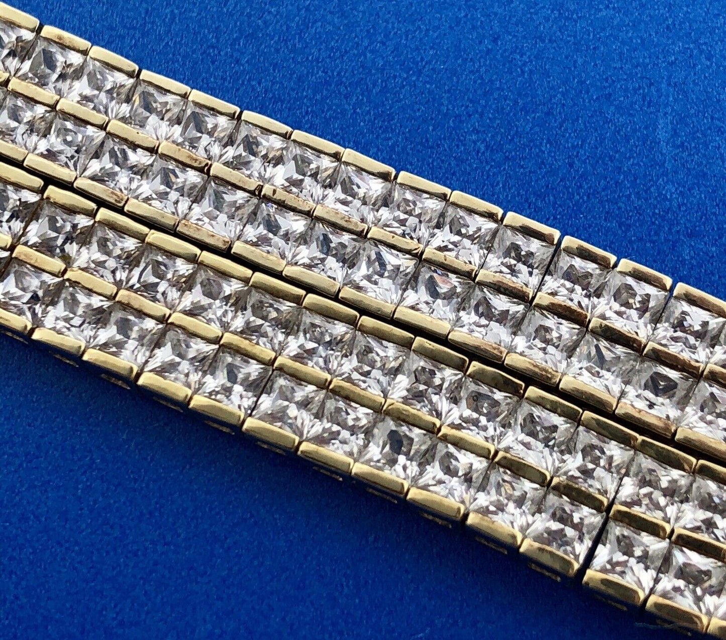 Vermeil Sterling Silver 925 Cubic Zirconia CZ Statement Collar Choker Necklace