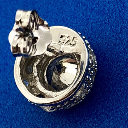 Designer 925 Sterling Silver Cubic Zirconia CZ Bridal Anniversary Stud Earrings