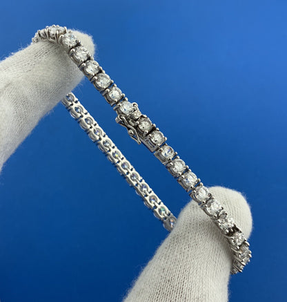 Sparkling SETA Sterling Silver Round Cubic Zirconia Statement Tennis Bracelet