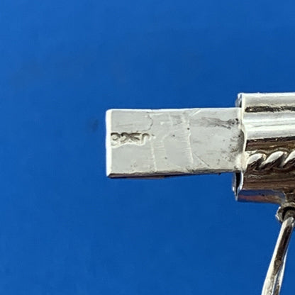 Stunning Sterling Silver 925 Twisted Metal 7" Hinged Cuff Bracelet