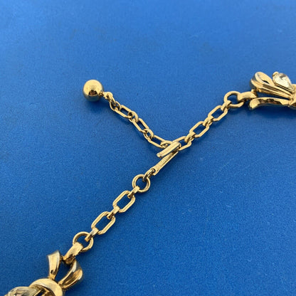 1950s Alfred Philippe Crown Trifari Gold Tone Rhinestone Bracelet Necklace Set