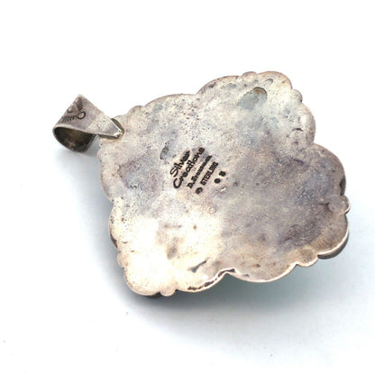 David Troutman Navajo Sterling Silver Turquoise Amethyst Cross Statement Pendant