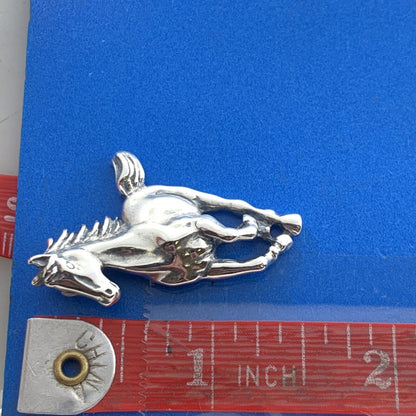 Designer 925 Sterling Silver 3D Full Body Horse Equine Pendant