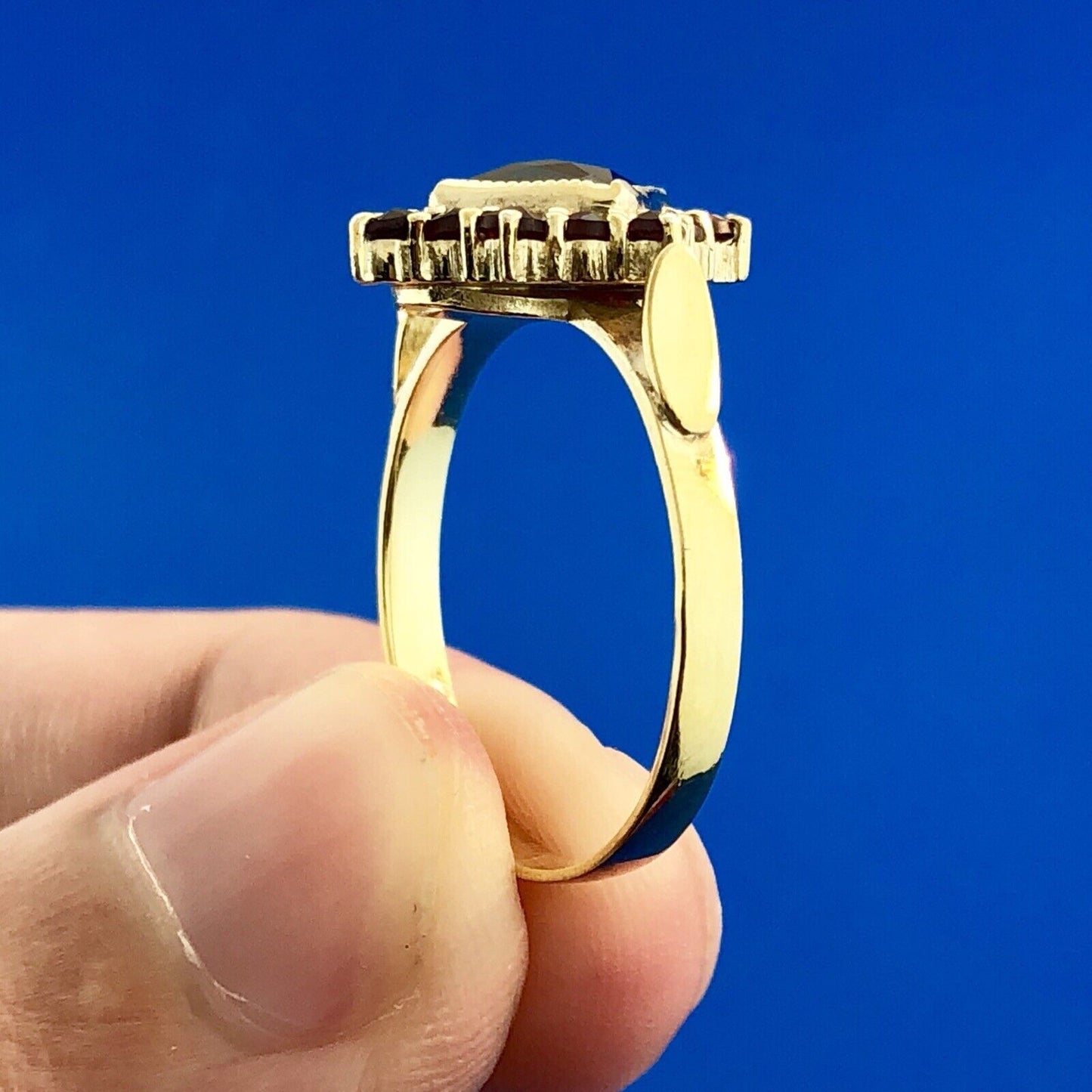 Vintage Designer Sterling Silver 925 Vermeil Garnet January Anniversary Ring