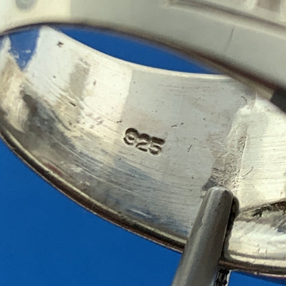 Stunning Sterling Silver 925 Cabochon Red Garnet Square Celtic Ring Size 7.75