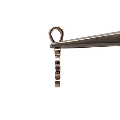 Designer 14K White Gold Round Diamond Bezel Petite Religious Cross Pendant