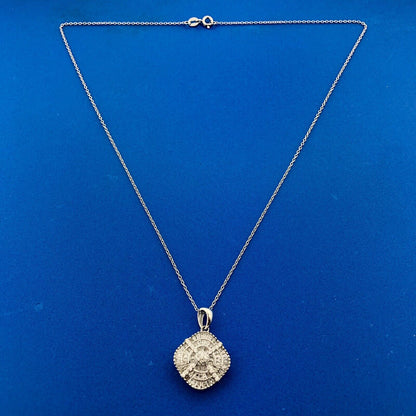 Designer YGI 925 Sterling Silver Diamond Pinwheel Statement Bridal Necklace