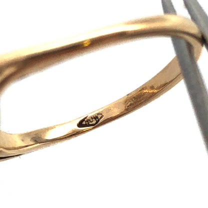 Vintage HJW 14K Yellow Gold Ruby Diamond Cluster Waterfall Cocktail Ring