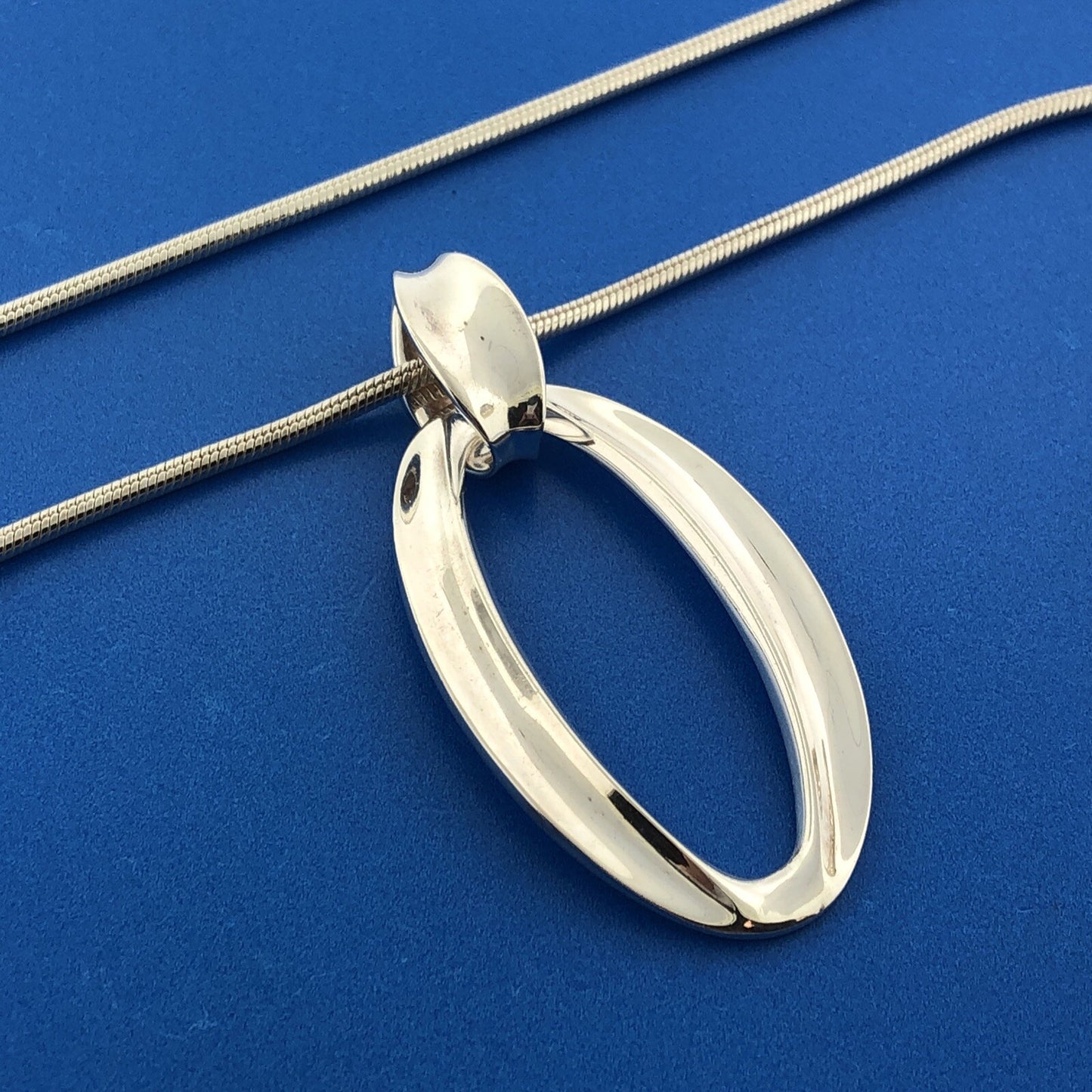 Designer RLM Studio Sterling Silver 925 Open Oval Snake Link 20" Necklace