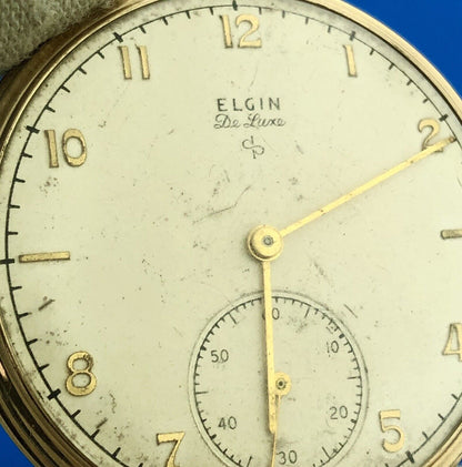 Elgin De Luxe 10k GF Open Face Grade 542 17j Model 5 Pocket Watch Not Running