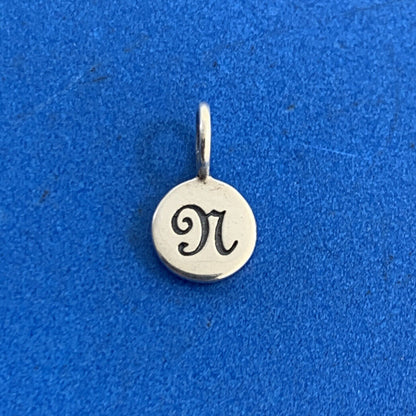 Designer PST 925 Sterling Silver Initial N Letter Square Pendant Charm