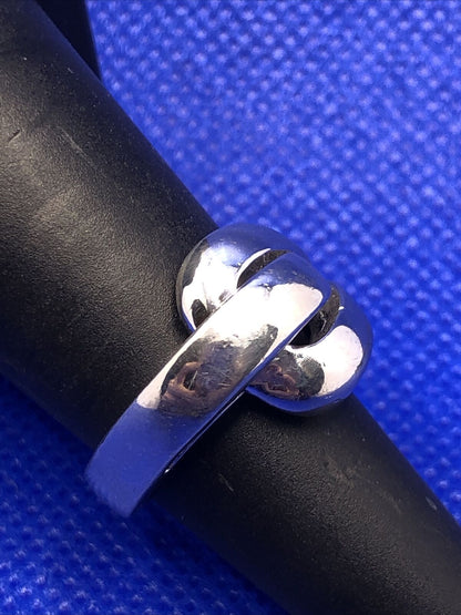 Designer PAJ 925 Sterling Silver Modernist Interlocked Entwined Knot Ring
