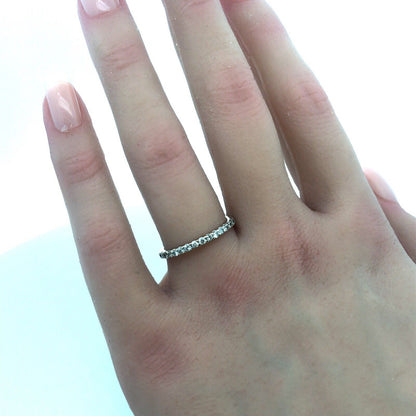 Estate 14K White Gold Diamond Wedding Anniversary Stackable Band Ring