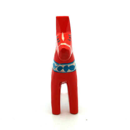 Vintage Swedish Akta Dala Hemslojd Hand Painted Red Horse Wooden Toy Figurine