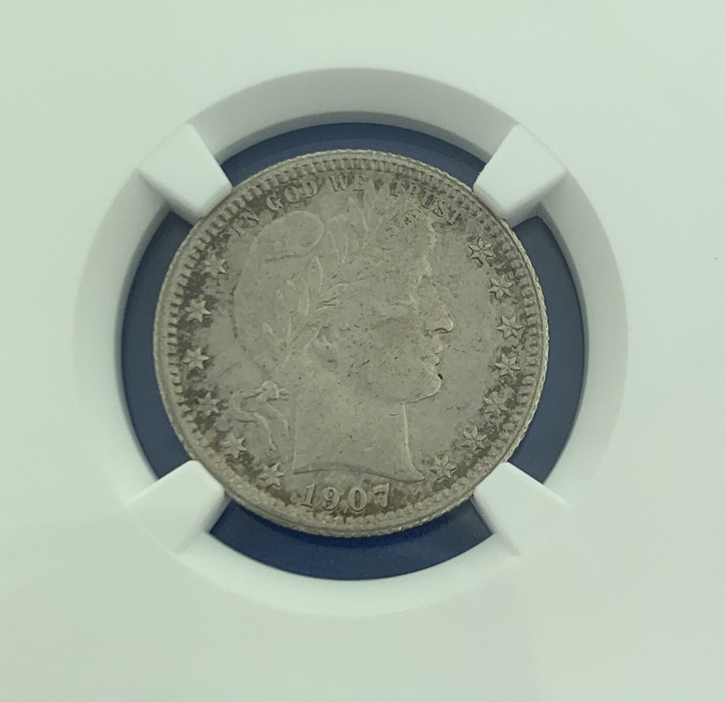 1907 O New Orleans 25c Barber Quarter 90% Silver Au Details NGC Cleaned Coin
