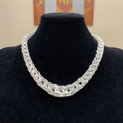 Designer Atasay Kuyumculuk AK Turkey Sterling Silver Statement Chain Necklace