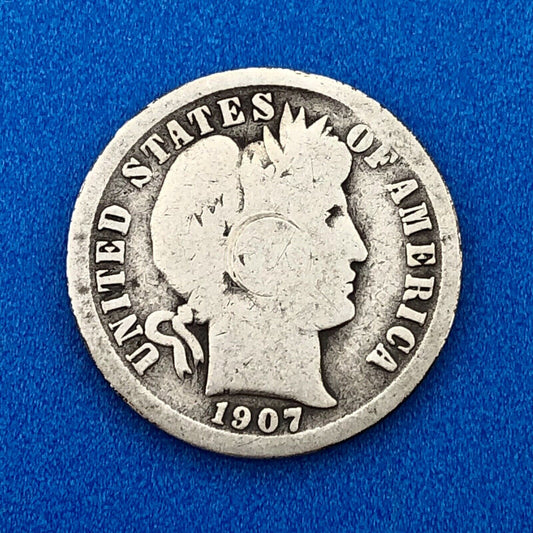 1907 O Barber Silver Dime $.10 Better Rare Scarce Key New Orleans Mint Coin